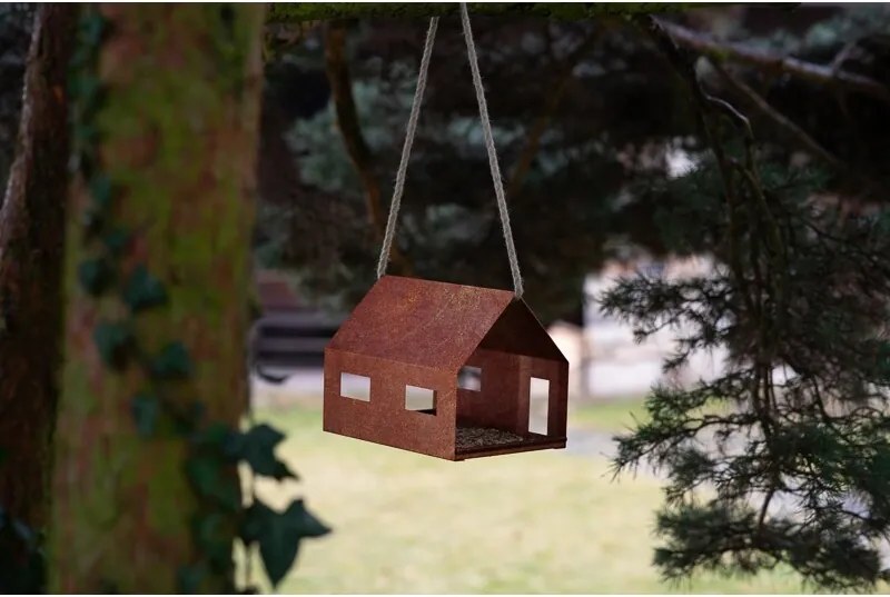 Casa Karmnik dla ptaków 30 x 21 x 23 cm, corten CORGARDEN 1040