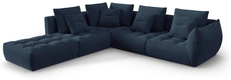 Ciemnoniebieski narożnik (lewostronny/w kształcie litery L) Bloom – Micadoni Home