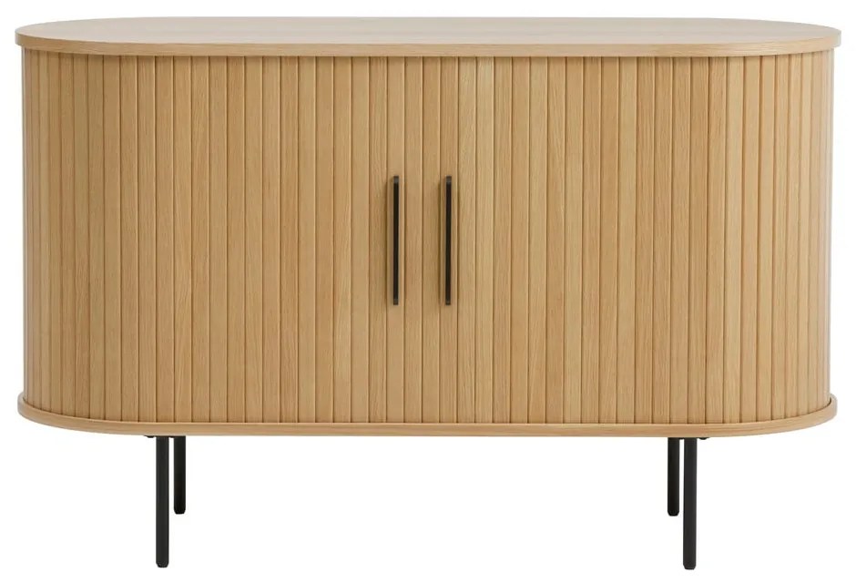 Komoda w dekorze dębu z drzwiami przesuwnymi w naturalnym kolorze 120x76x45 cm Nola – Unique Furniture