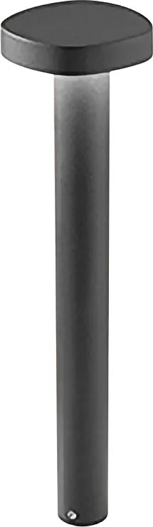 Zafferano Ciottolo - Zewnętrzna lampa słupkowa LED IP54 7W 3000K, nowoczesny design, z aluminium, do ogrodów i podjazdów - 50 cm, ciemnoszary