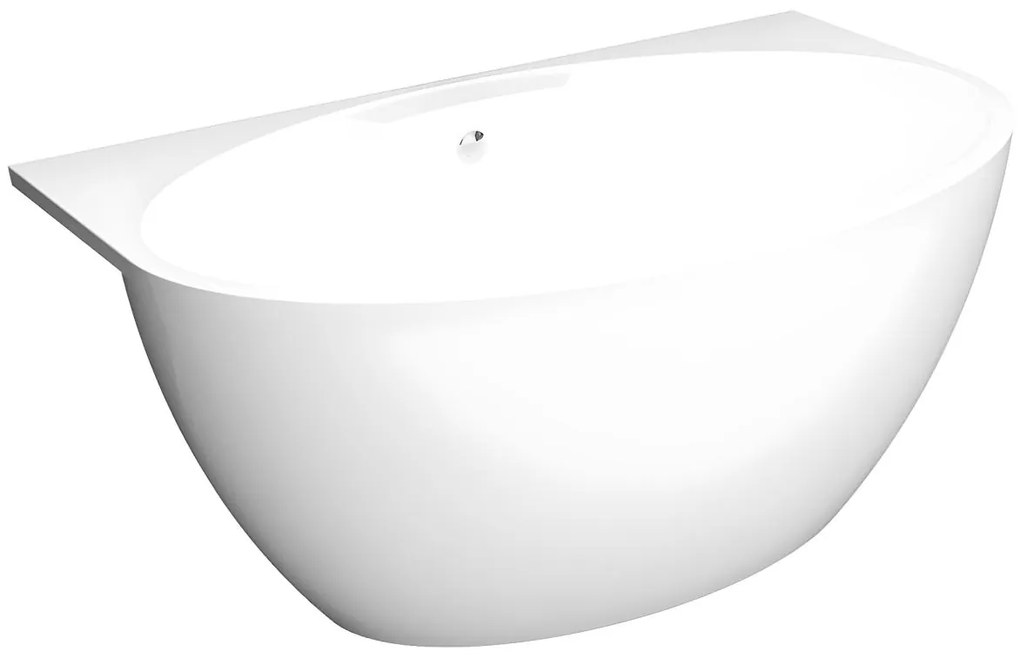 Wanna wolnostojąca przyścienna  owalna – 197 l – 151 × 94 × 60 cm (dł. × szer. × wys.) – kolor biały – akrylowa - PAGRUS