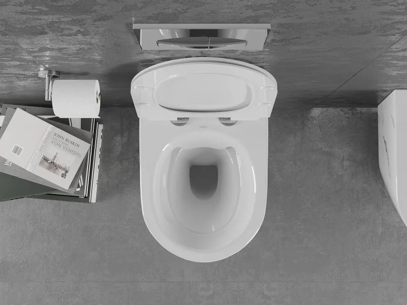 Mexen Lena miska wc Rimless z deską wolnoopadającą slim, duroplast, biała kamień - 30224092