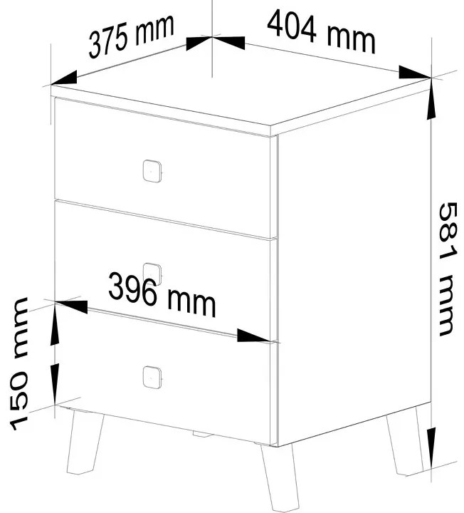 Biała nowoczesna komoda z szufladami P3-S30