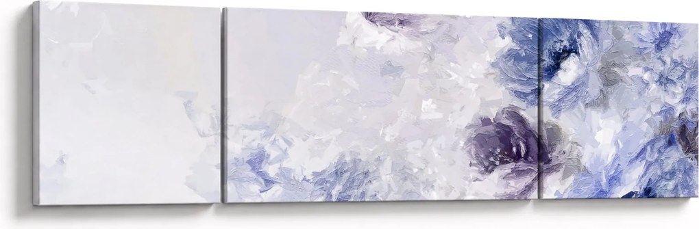 Obraz - Kwiaty, teksturowane malarstwo (170x50 cm)