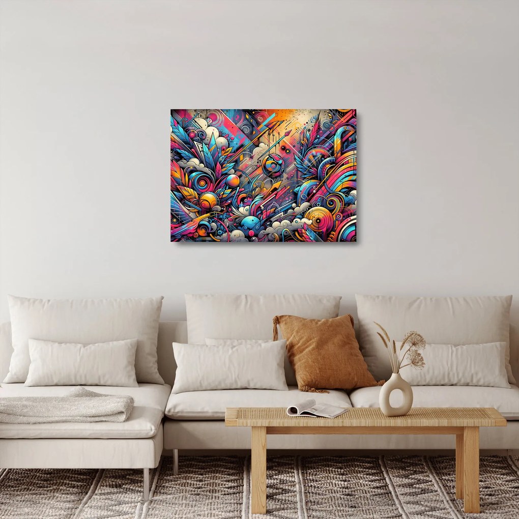 Obraz na szkle - Kolorowe graffiti (70x50 cm)