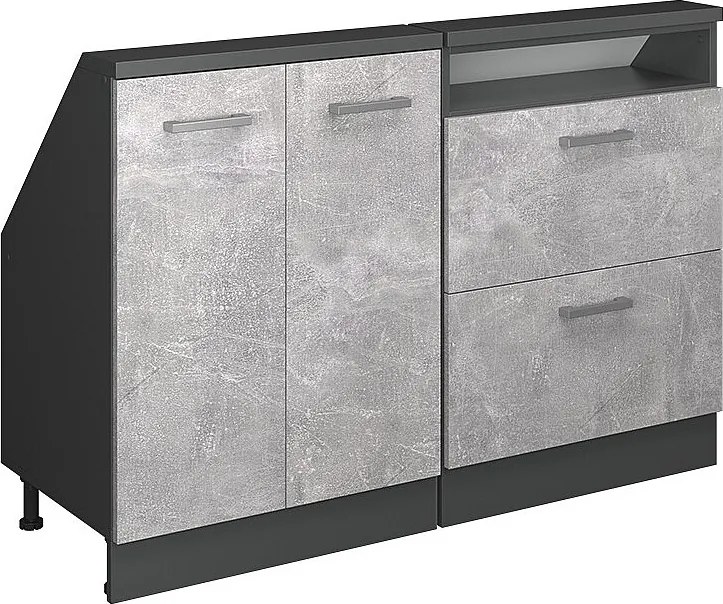 Zestaw szafek na dach skośny beton/antracyt 120x46x81.6 rion