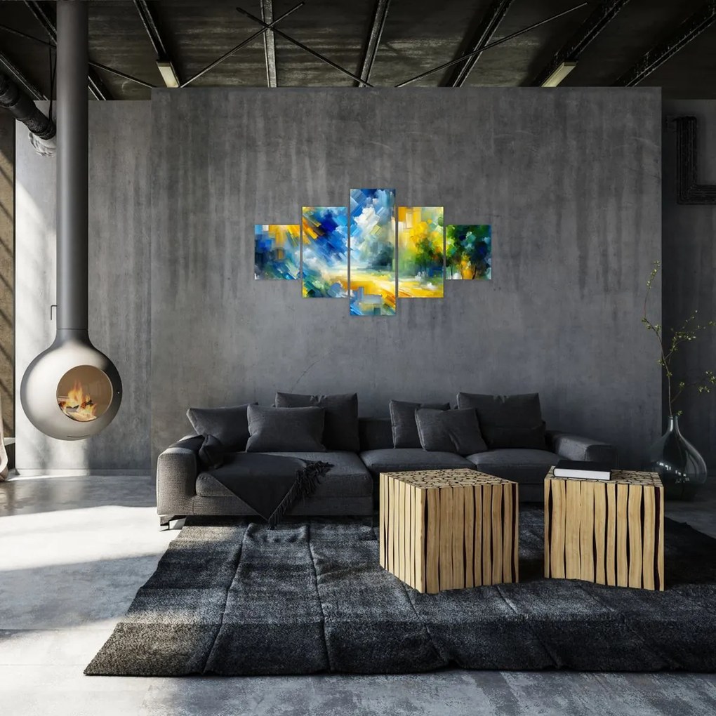 Obraz - Abstrakcyjny słoneczny dzień (125x70 cm)