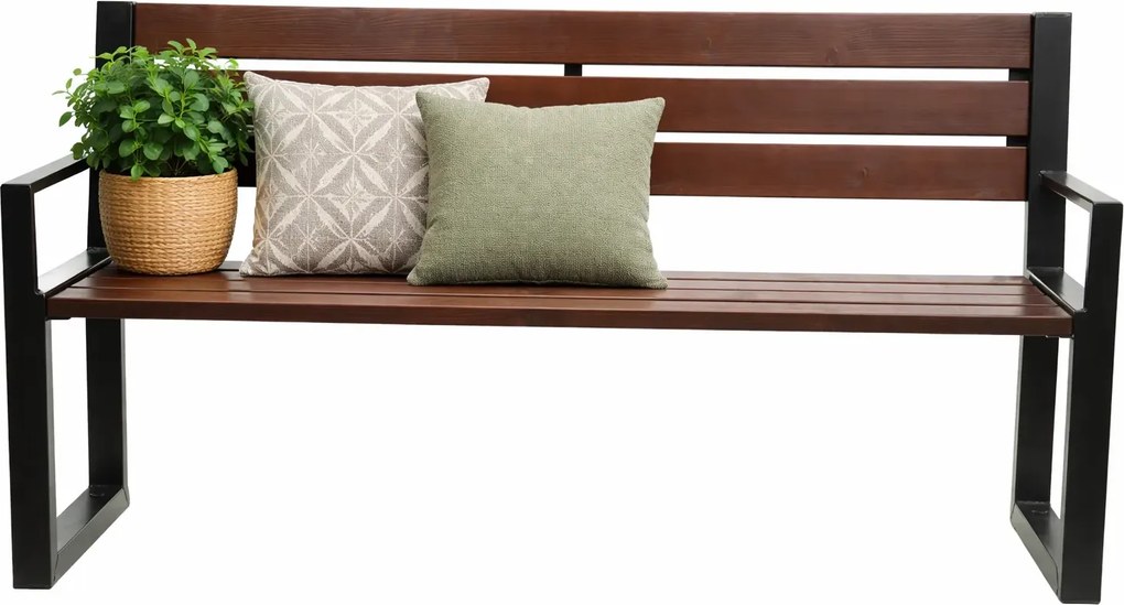 Stalowa ławka parkowa z oparciem T5-H11