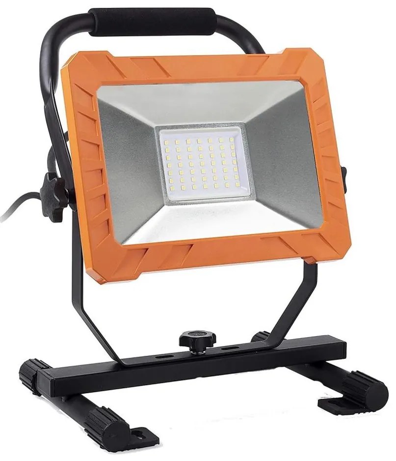 Reflektor LED/50W/230V 6500K IP65 pomarańczowy/czarny
