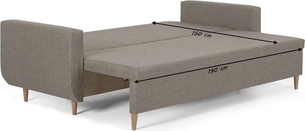 Kanapa sofa 3 os z funkcją spania DORO Beżowy