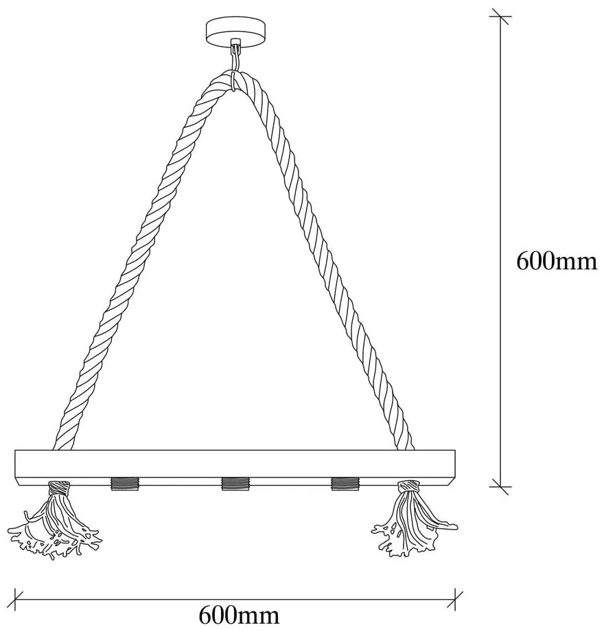 Lampa wisząca w naturalnym kolorze Erebos – Opviq lights