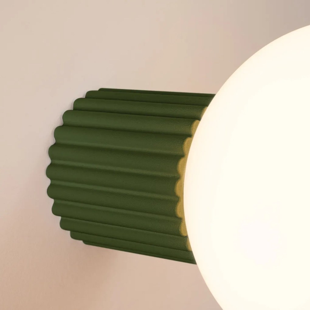 Kinkiet HALO zielony oliwkowy IP44 ryflowany SOLLUX  LIGHTING