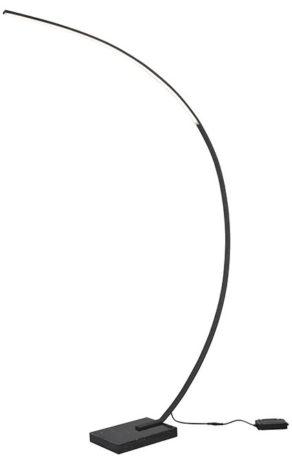Designerska lampa podłogowa czarna z wbudowanym ściemnianym LED - DinaDesignerski Oswietlenie wewnetrzne