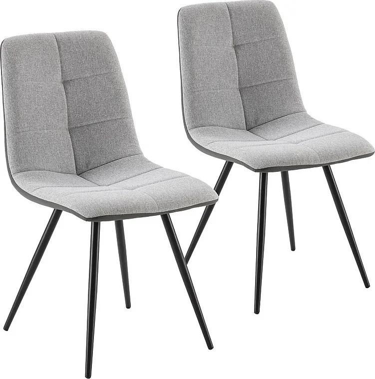 Pakiet dwóch krzeseł Prada, materiał i skóra ekologiczna szara.