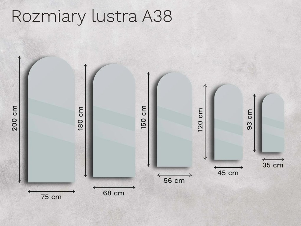 Nietypowe LED lustro do łazienki z oświetleniem A38 56×150