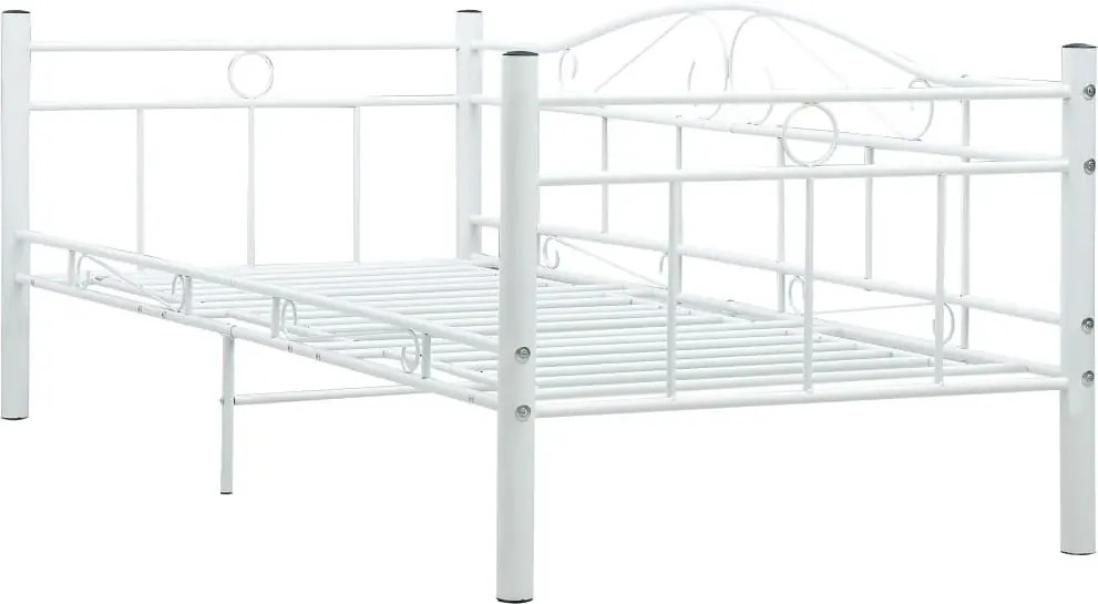 Białe metalowe łóżko pojedyncze 90x200 cm N0-H62