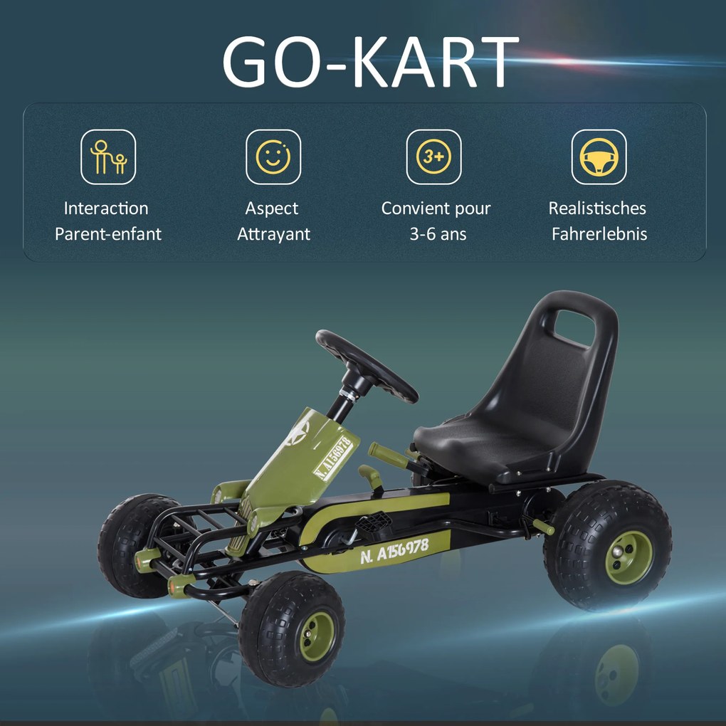 Homcom® samochód na pedały gokart dla dzieci od 3 lat zielony