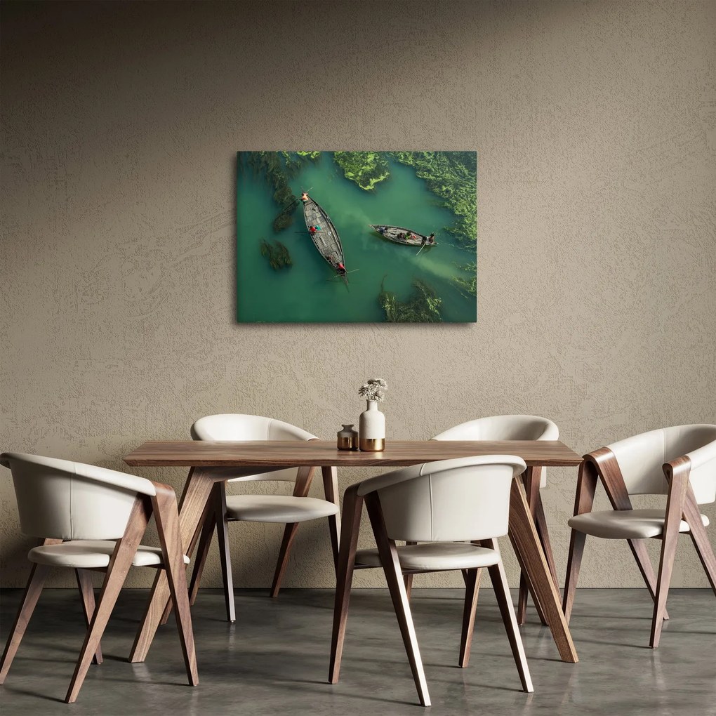 Obraz - Rybacy na rzece (70x50 cm)