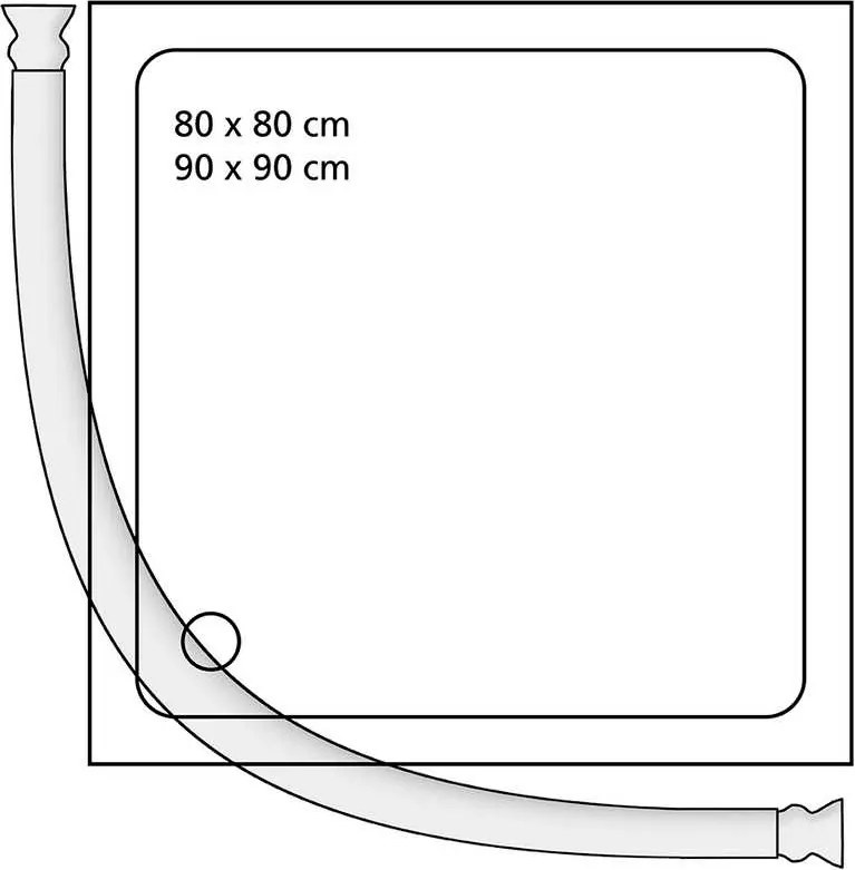 Uniwersalny drążek prysznicowy, 80 x 80/90 x 90 cm,WENKO