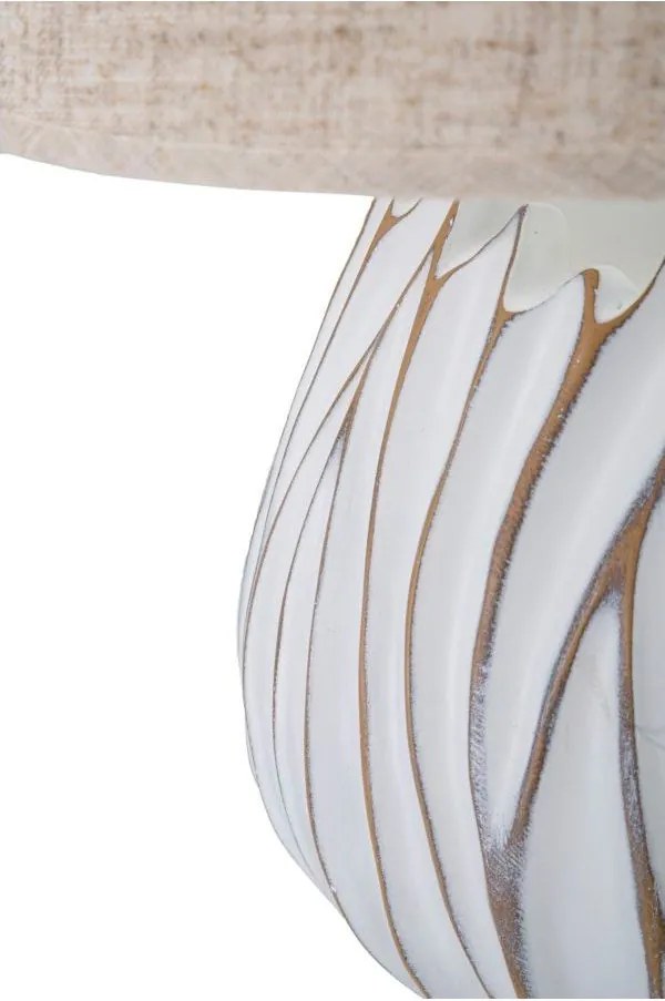 Beżowa lampa stołowa z tekstylnym kloszem (wysokość 48 cm) Honduras – Mauro Ferretti