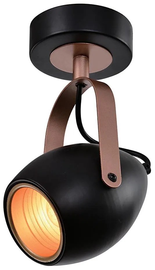 Oprawa punktowa ANICA 1xE14/40W/230V czarno-miedziana