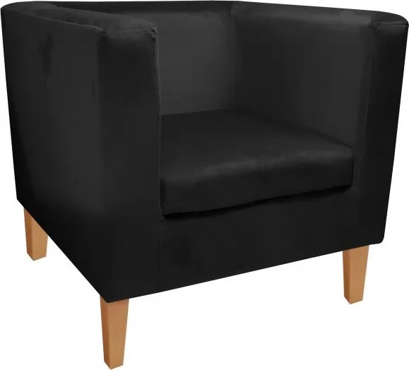 Fotel Monaco tkanina Welur : Kolor nogi - Drewno, Kolor tkaniny - VELVET - MG19, Wysokość nogi - 20 cm