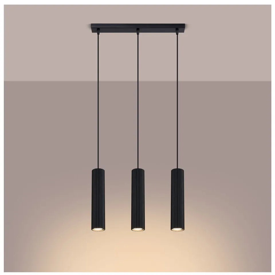 Czarna lampa wisząca Gleam – Sollux