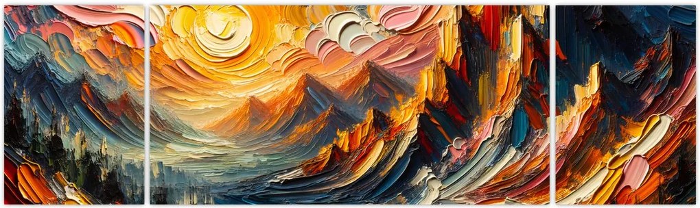 Obraz - Góry oświetlone słońcem (170x50 cm)