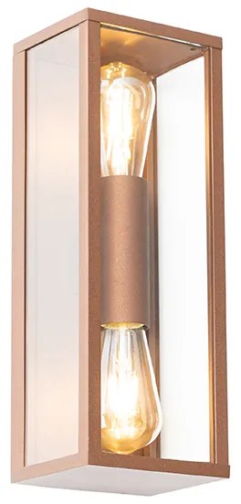 Zewnetrzna Industrialna lampa ścienna rdzawo-brązowa 38 cm 2-światłowa IP44 - CharloisPrzemysłowy Oswietlenie zewnetrzne