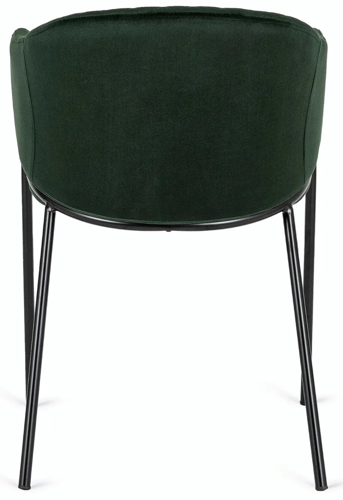 Krzesło Tapicerowane do Salonu INNES 2 Zielone Welurowe Nowoczesne Loft