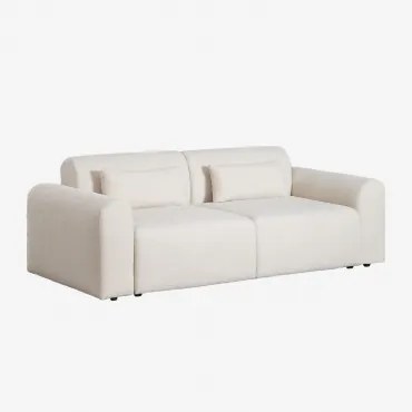 Sofa Modułowy 2-częściowy Z Materiału Typu Baranek Borjan Chenille Biały - Sklum