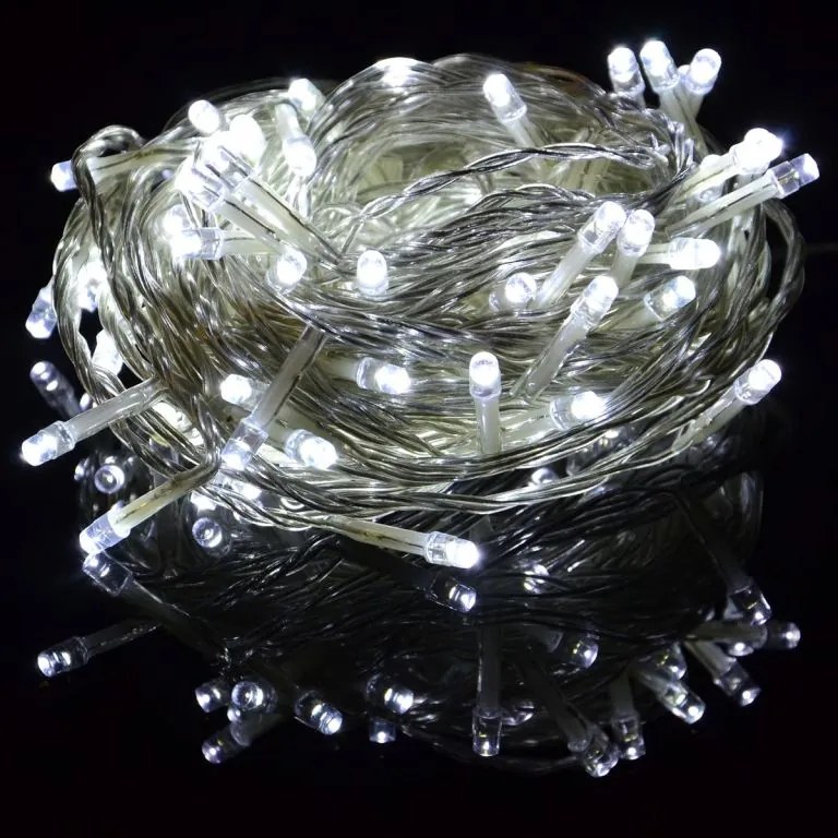 Zestaw świątecznych łańcuchów LED100 diod, zimna biel