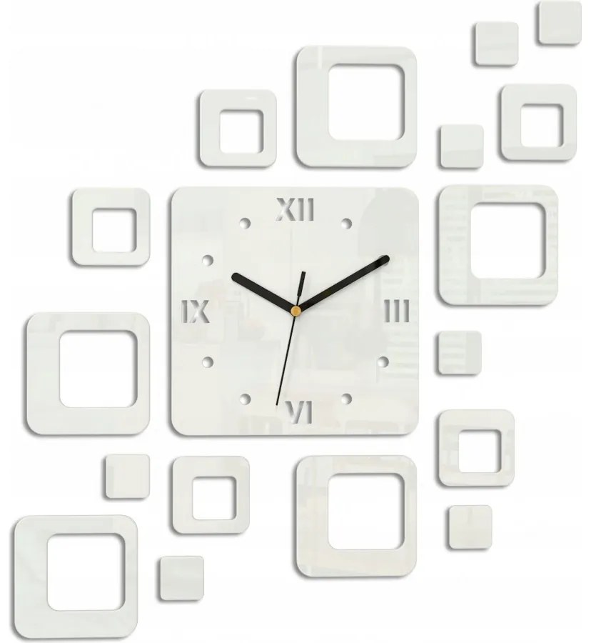 Zegar na ścianę nowoczesny naklejany ozdobne elementy cichy mechanizm loft