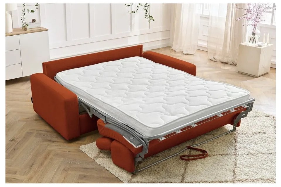 Ceglasta rozkładana sofa 215 cm Monaco – Bobochic Paris