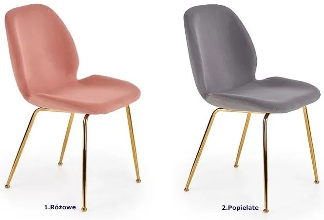 Popielate tapicerowane krzesło w stylu glamour - Salto