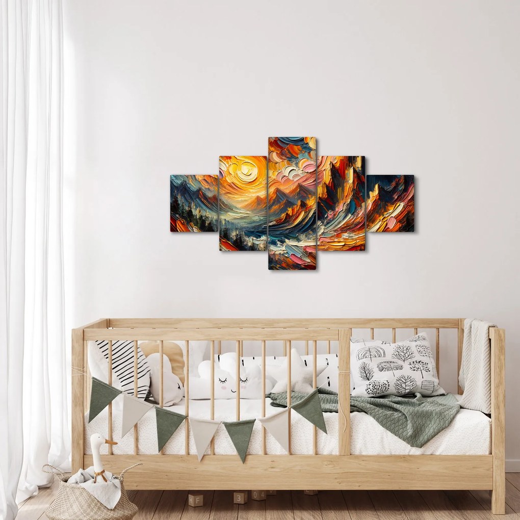 Obraz - Góry oświetlone słońcem (125x70 cm)