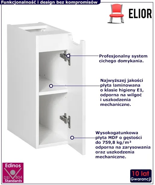 Biała wisząca szafka łazienkowa - Dafo 7X