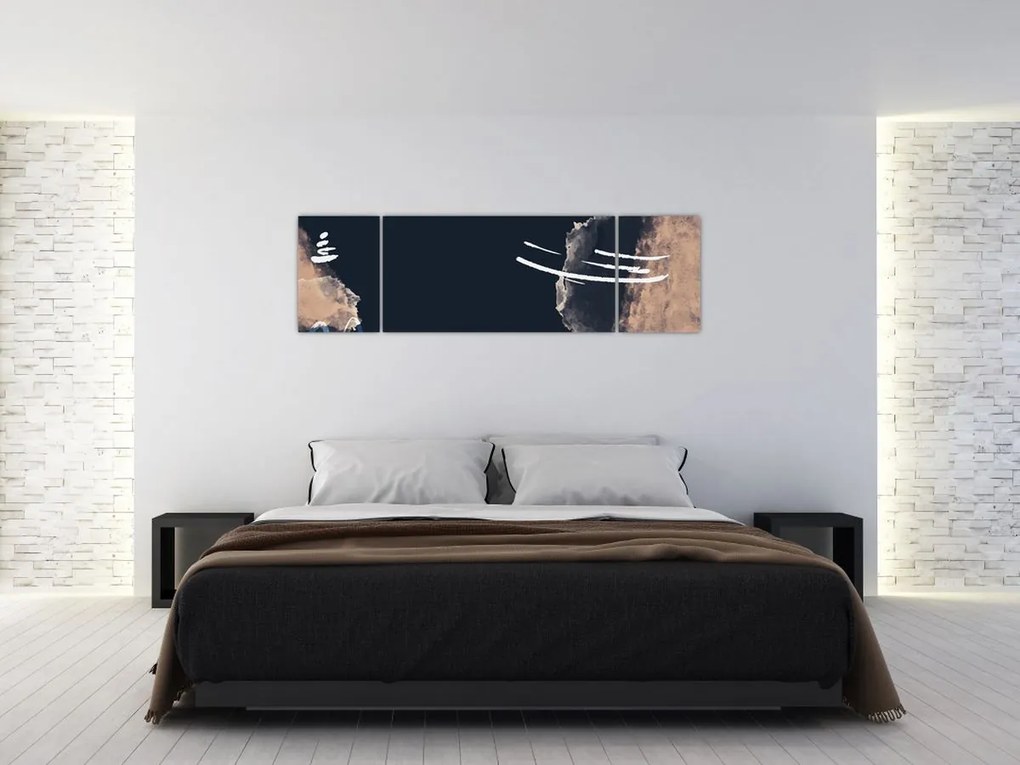 Obraz - Ciemnoniebieska abstrakcja (170x50 cm)