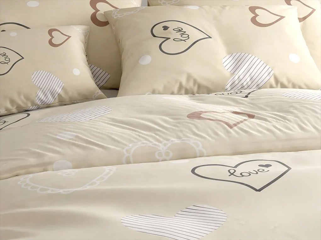 PrzytulneMieszkanie.pl PrzytulneMieszkanie.pl Bawełniana pościel DEAMON POLY beżowa Rozmiar pościeli: 70 x 90 cm | 140 x 220 cm