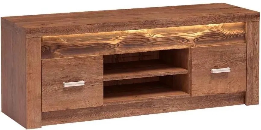Szafka RTV stojąca ZERI 137 cm do Salonu pod Telewizor - Brązowy