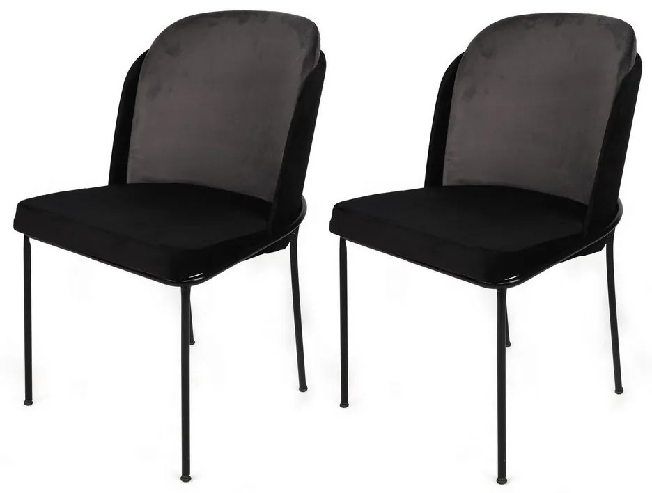 Zestaw krzeseł do jadalni Dore Grey and Black, 2szt.