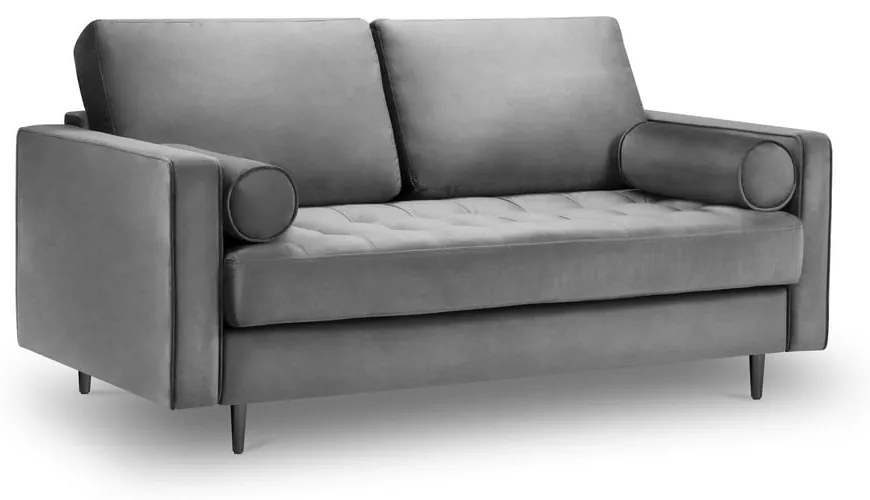 Jasnoszara aksamitna sofa Milo Casa Santo, 174 cm