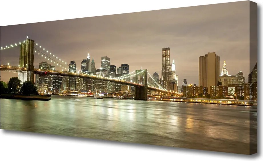 Obraz drukowany na płótnie Światła Nocnego Mostu