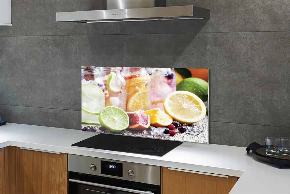 Szklany Panel Owocowe Koktajle w Słoikach