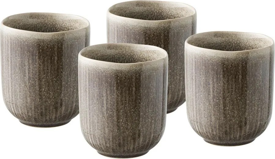 Szarobeżowe kamionkowe filiżanki zestaw 4 szt. 360 ml Viola – House Nordic