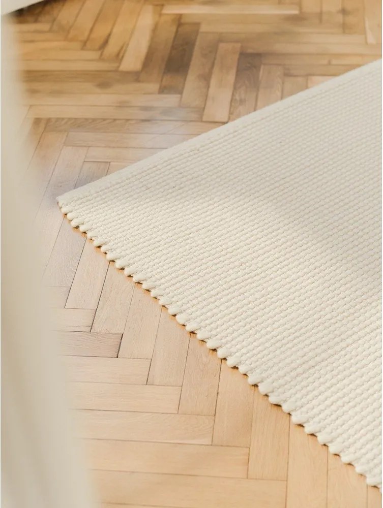 Beżowy wełniany chodnik tkany ręcznie 80x170 cm Talo – noo.ma