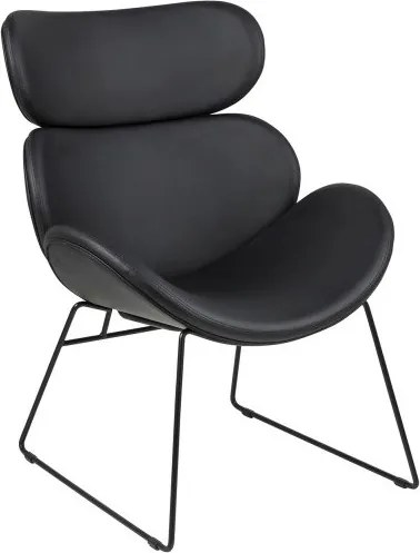 Designerski fotel z czarnej ekoskóry Cazar