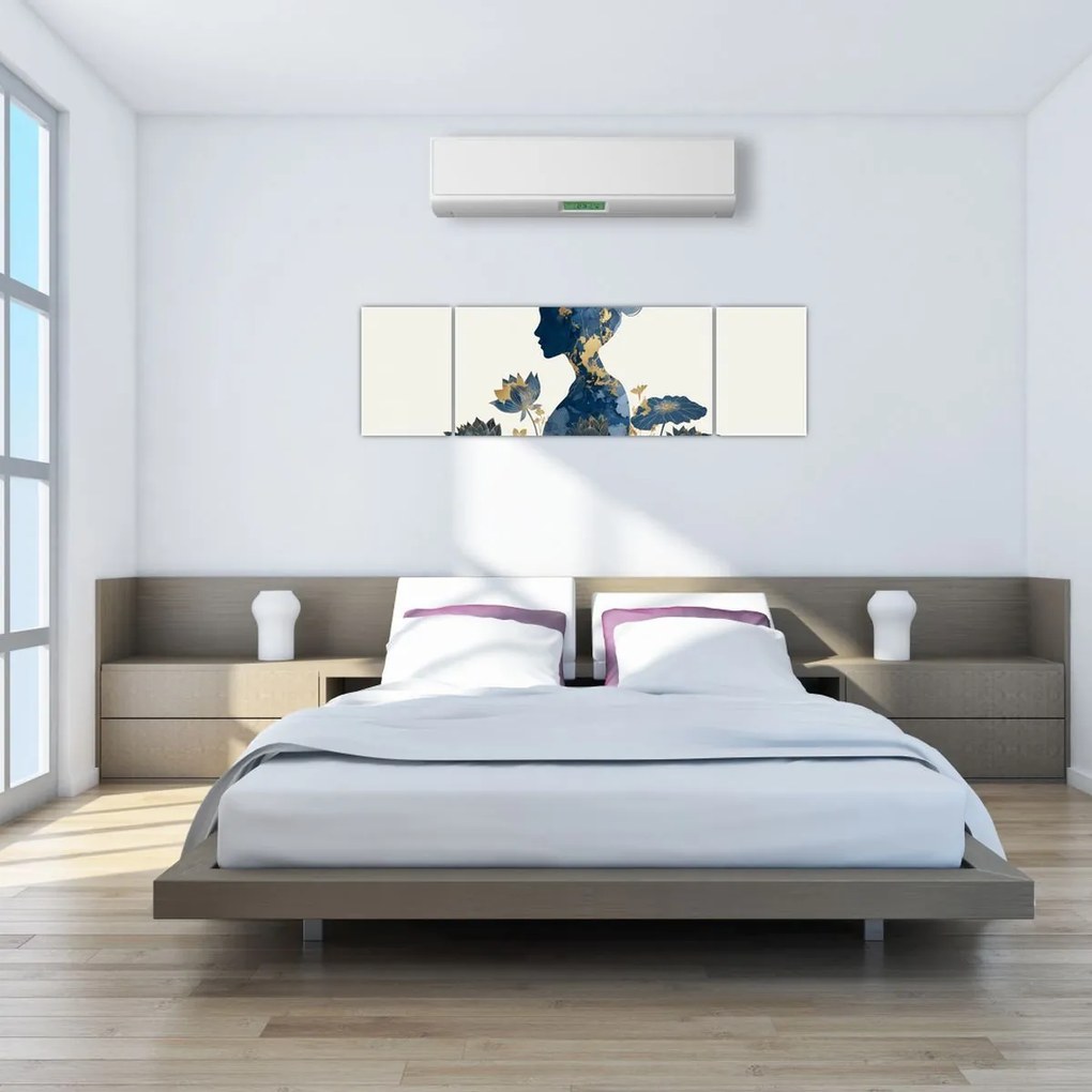 Obraz - Marmurowy profil kobiety (170x50 cm)