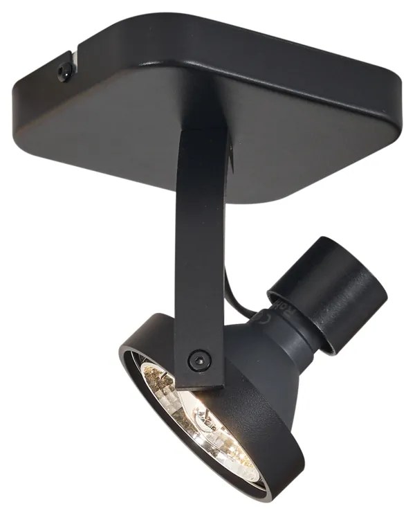 Designerski reflektor sufitowy czarny GU10 70 mm obrotowy i przechylny - Vo