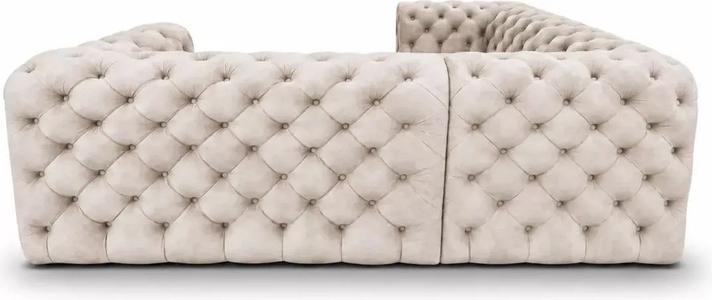 Narożnik Chesterfield Moet 250x250 pikowany z funkcją spania i pojemnikiem